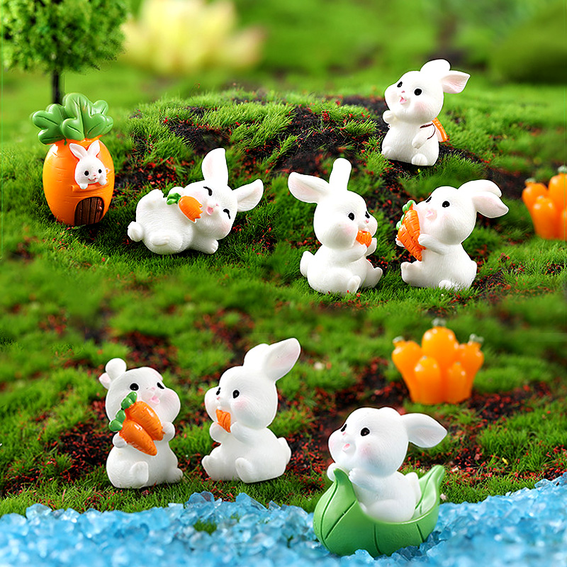 Easter Cute Rabbit Figurine Diy Landscape Home Kawaii Room Decor Miniature Fairy Garden Decoration Accessories Modern