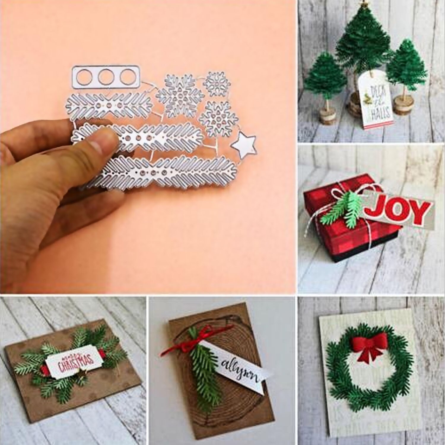 Metal Carbon Steel Christmas Tree Leaves Embossing Cutting Dies Stencils Templates Mould for DIY Xmas Card Scrapbooking Album