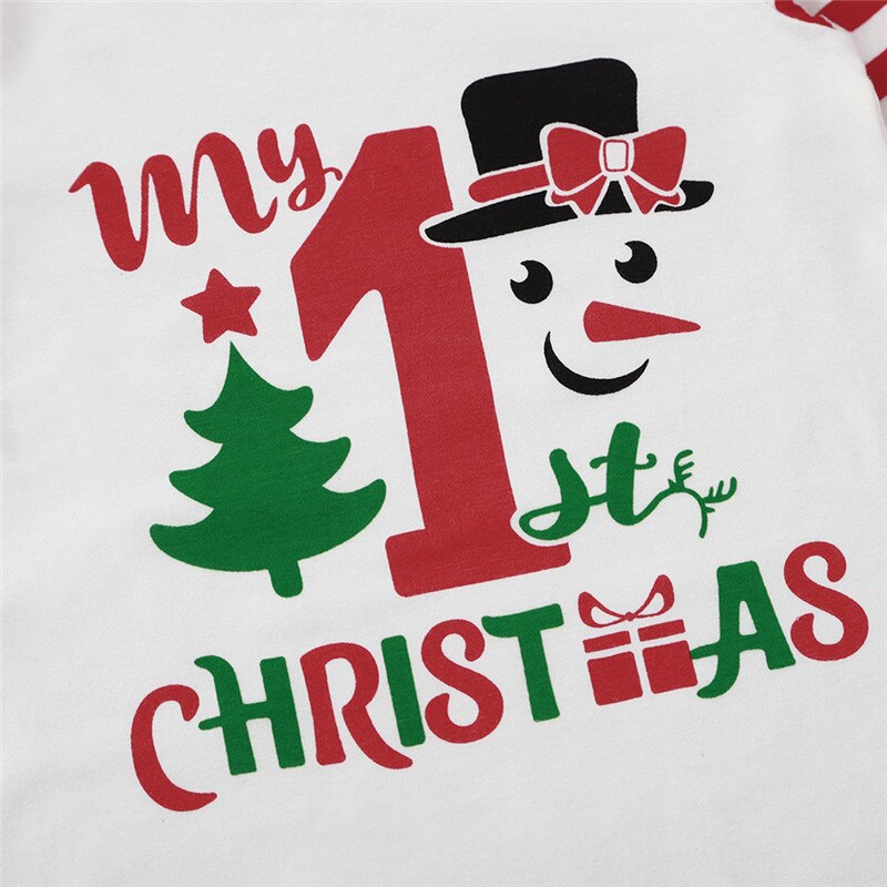 Baby Girls Boys Christmas Snowman Printed Romper 3-18M Infant Toddler Spring Fall Festival Casual Long Sleeve O-Neck Jumpsuit