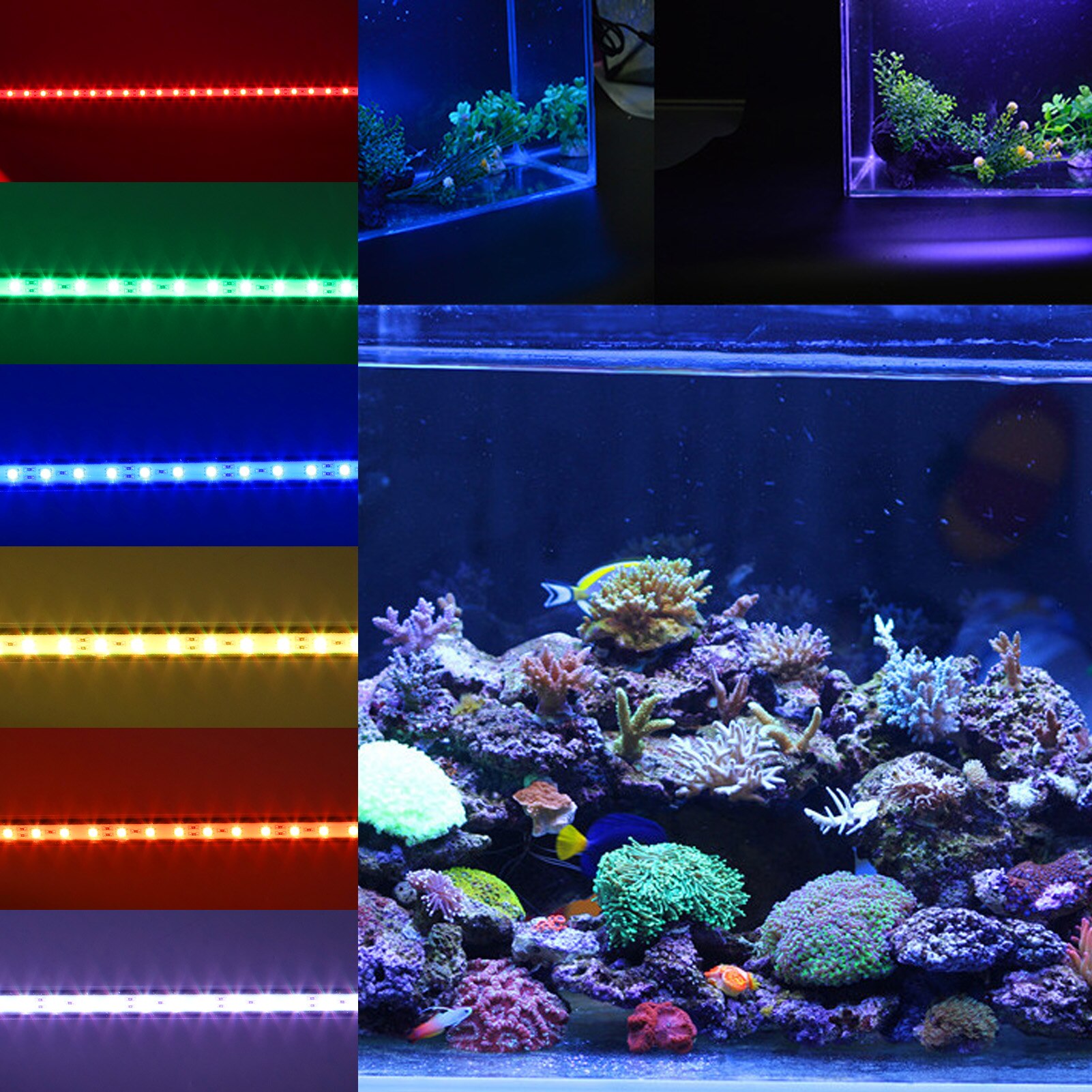 Aquarium Licht 5050 Led Waterdichte Aquarium Licht Onderwater Aquarium Verlichting Decoratieve Verlichting 48Cm 240V Afstandsbediening licht