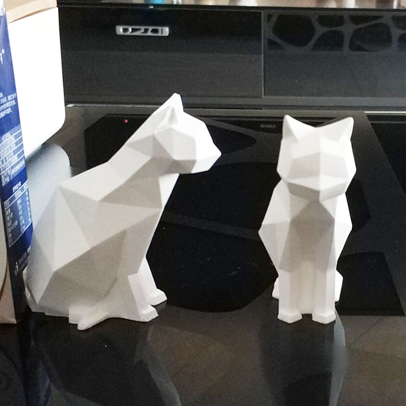 Cement geometrisk bulldog djur silikon mögel betong geometrisk katt dekorativ ljusstake diamant plantering kruka gips mögel