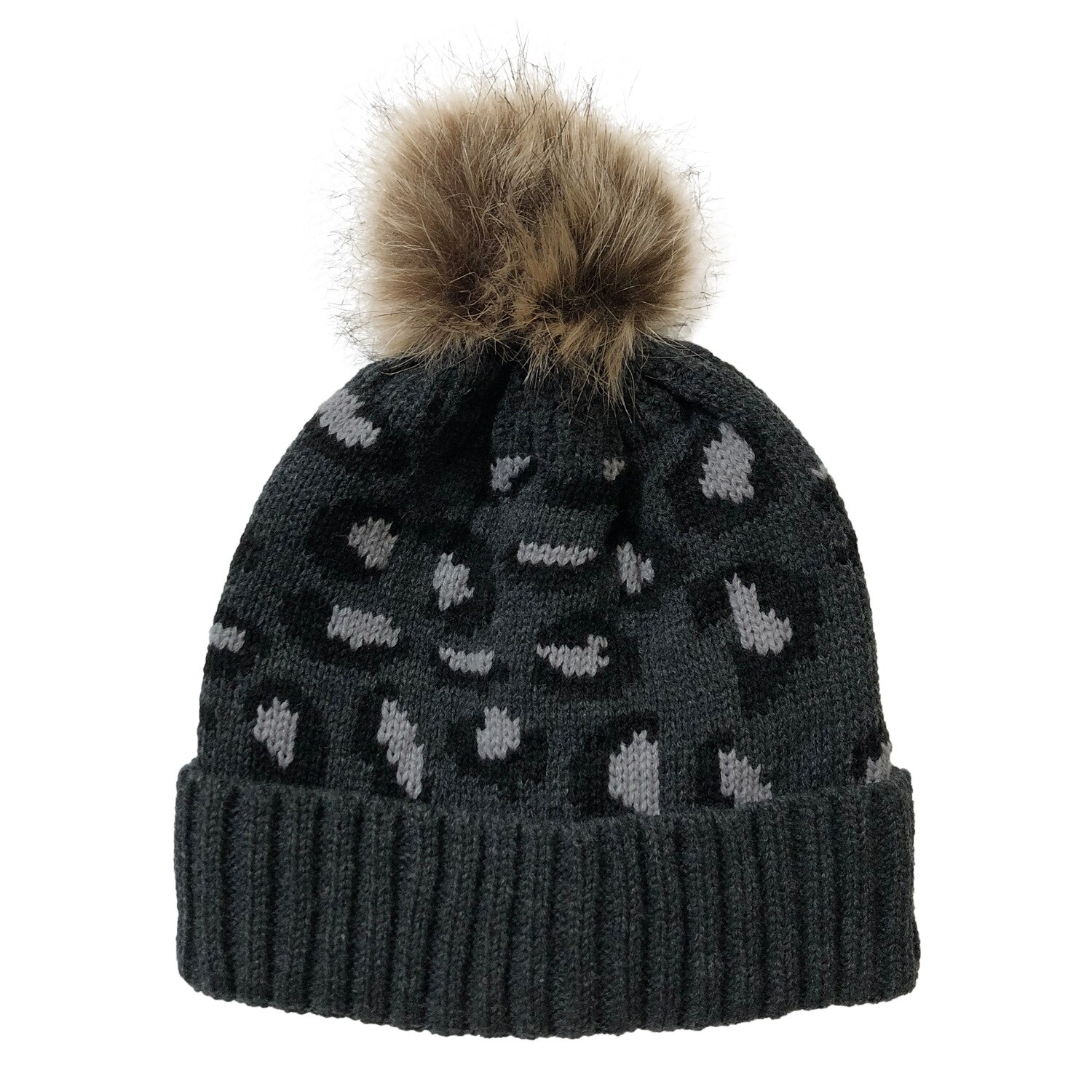 Kvindelig strikket hat leopardprint uld krøllet strik ørebeskyttelseshætte kvinder efterår vinter ørebeskyttere hat varm: 5