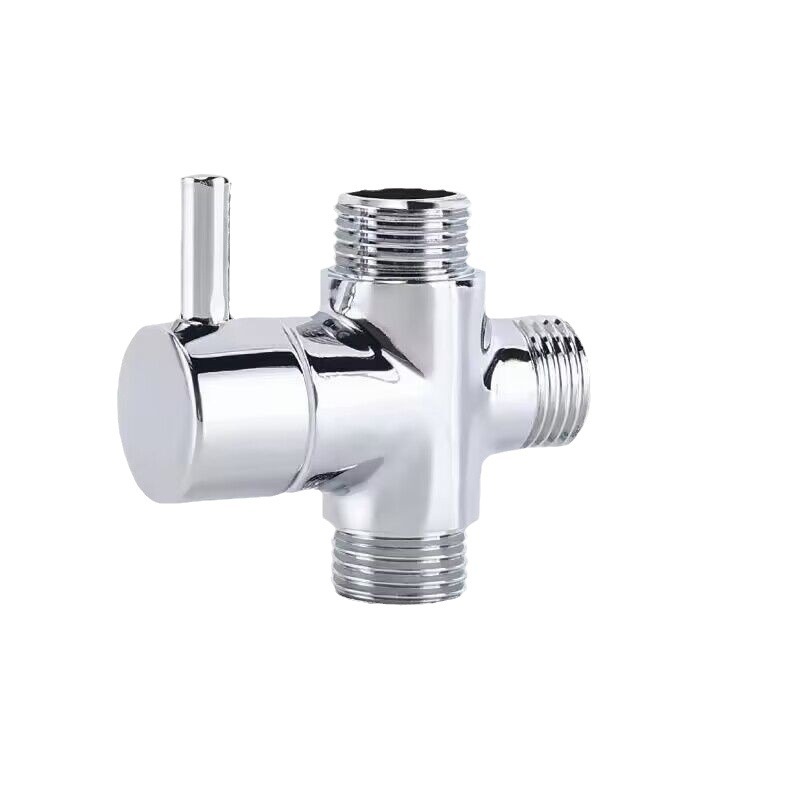 Bideu pentru toaletă și baie din alamă cromată, adaptor în t de  g1/2 ", supapă deviatoare de duș, robinet de duș cu 3 căi, conector în t, scule pentru supapă