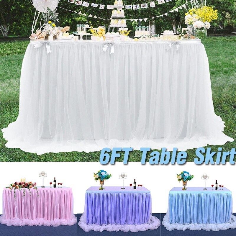 Bord nederdel bryllupsfest tutu tyl bordservice klud fødselsdag banket hjem indretning