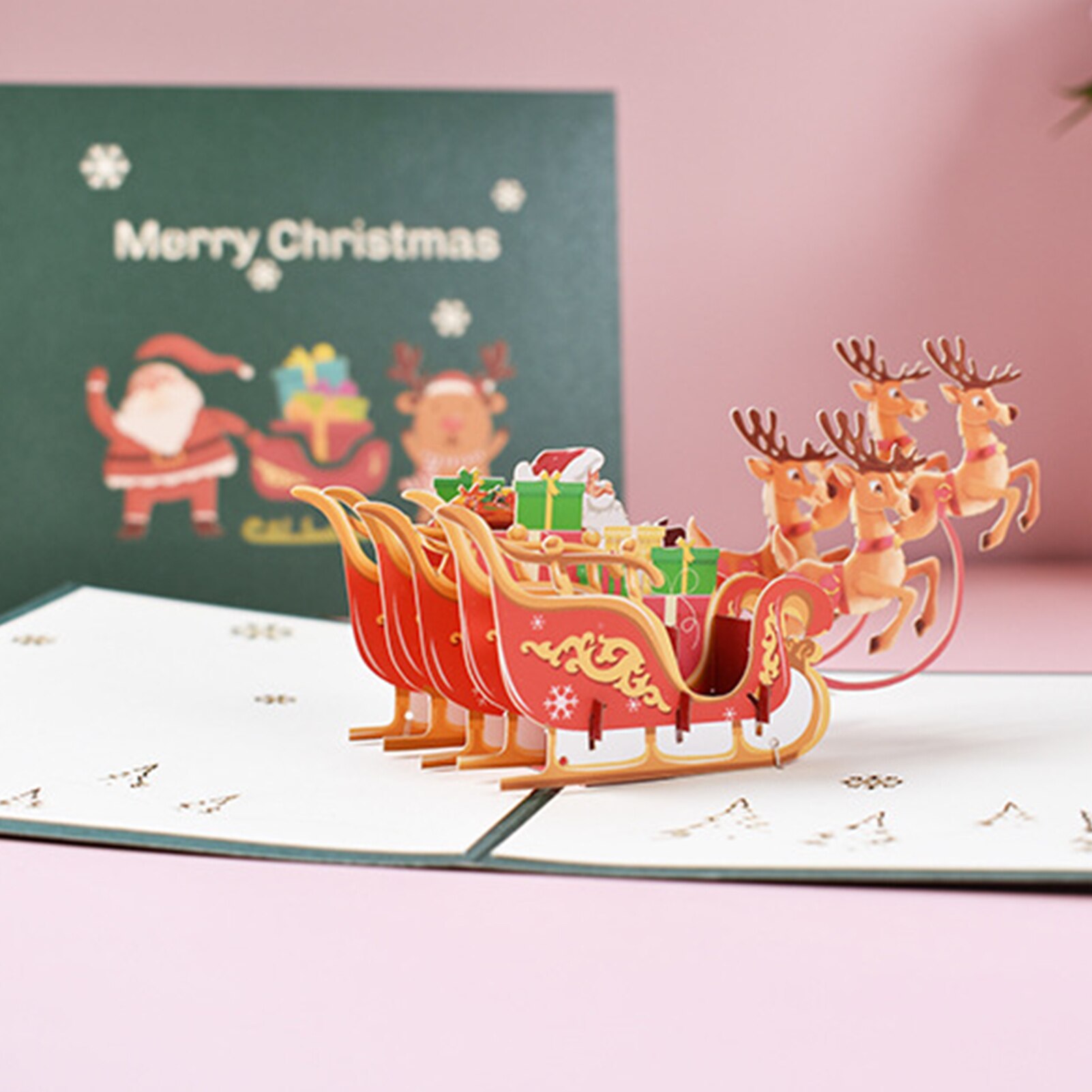 3D Pop Up Christmas Card Greeting Cards Thank You Cards with Envelopes for Birthday Christmas Party Year Wedding Decoration