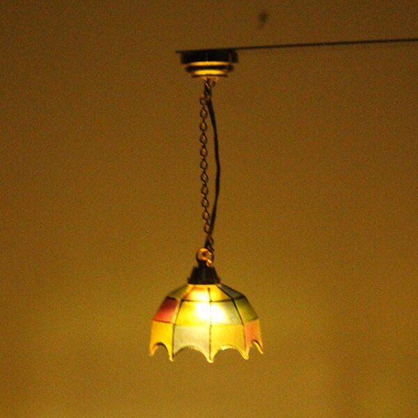 1/12 Scale Light Miniature Ceiling Light Chandelier Doll House LED Lamp for Dollhouse Decoration Toys