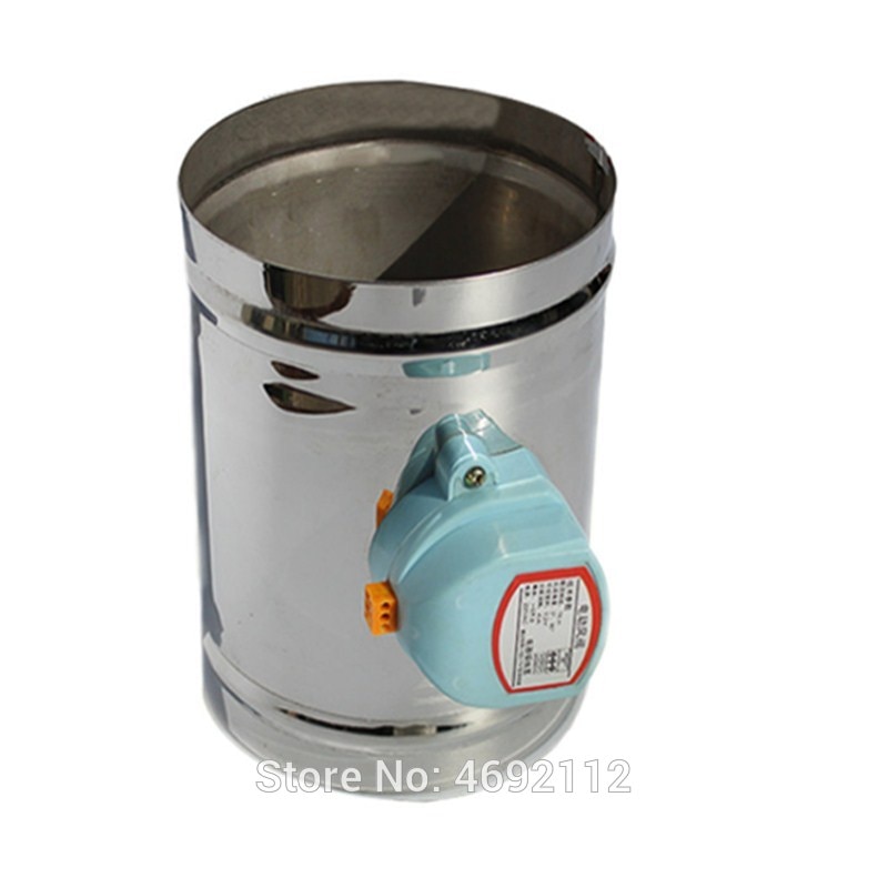 AC 220V 100mm Stainless Steel Electric Air Solenoid Valve Air Duct Motorized Damper Valve for Ventilation Pipe Valve