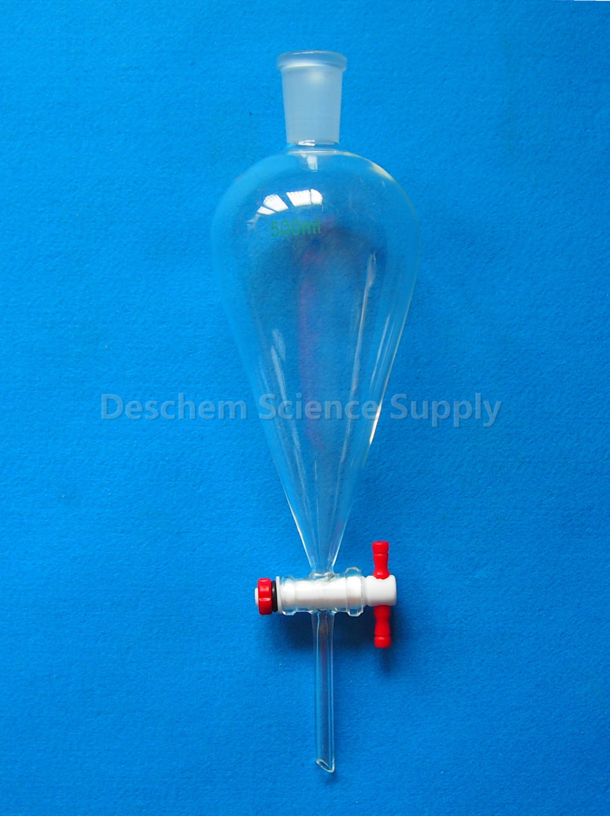 500 ml, 24/40, Glas Separatory Trichter, Birne bilden, PTFE Wasser-hahn, Gerade Rohr