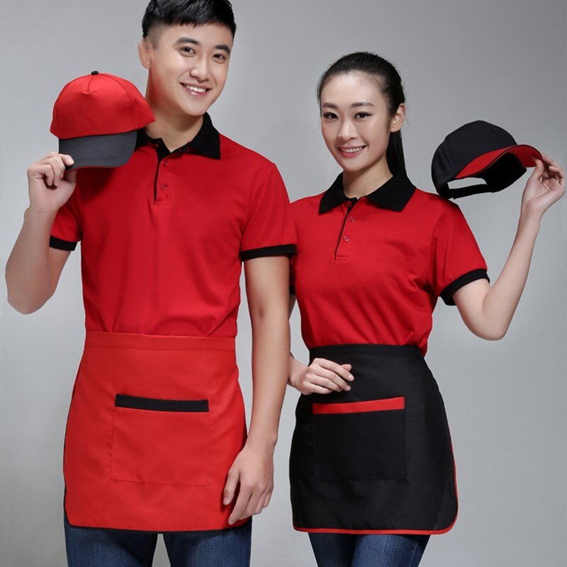 Unisex One-Size Home Kitchen Cooking Chef Schorten Cafe Restaurant Ober Schoonheidssalon Werkkleding Korte Schorten met Grote pocket