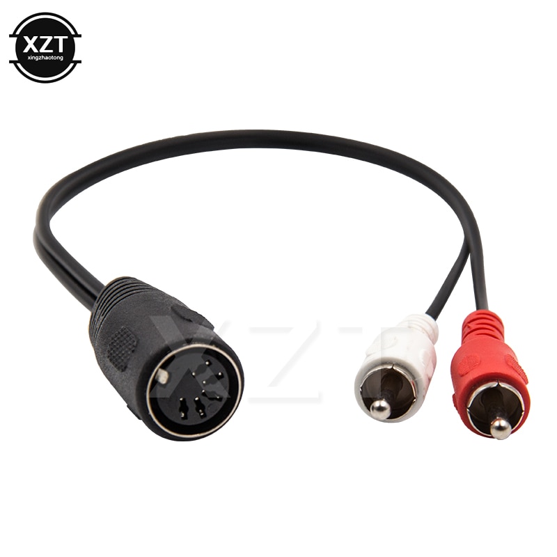 5 Pins DIN Female To 2 RCA Male Plug AMP Audio Adapter Cable 0.3M