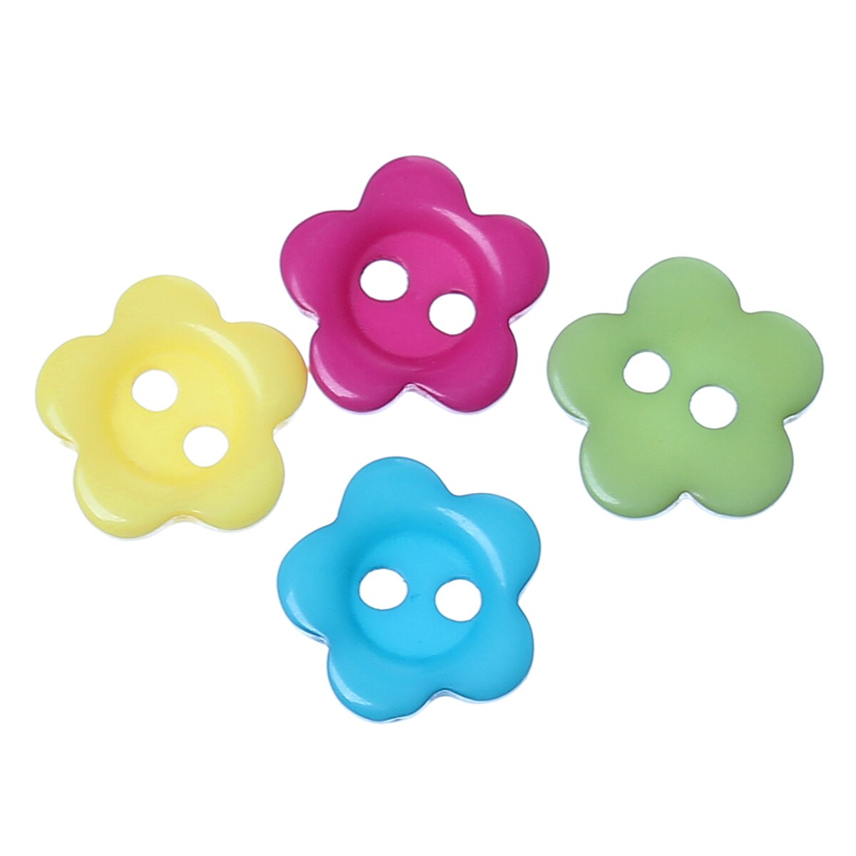 DoreenBeads Resin Naaien Button Scrapbooking DIY Decoratie Bloem Gemengde Twee Gaten 10.5mm (3/8 ") x 10mm (3/8 "), 30 PCs