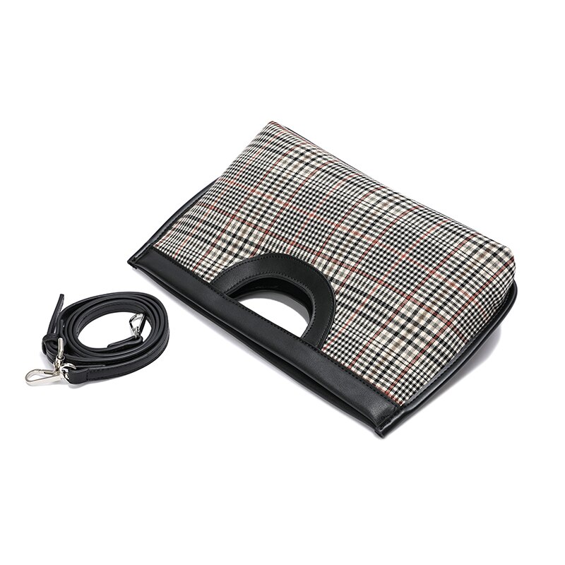 Vintage kleine katoenen damestassen merk dames handtassen geruite dames schoudertas geruite dames crossbody tas geheel: Zwart