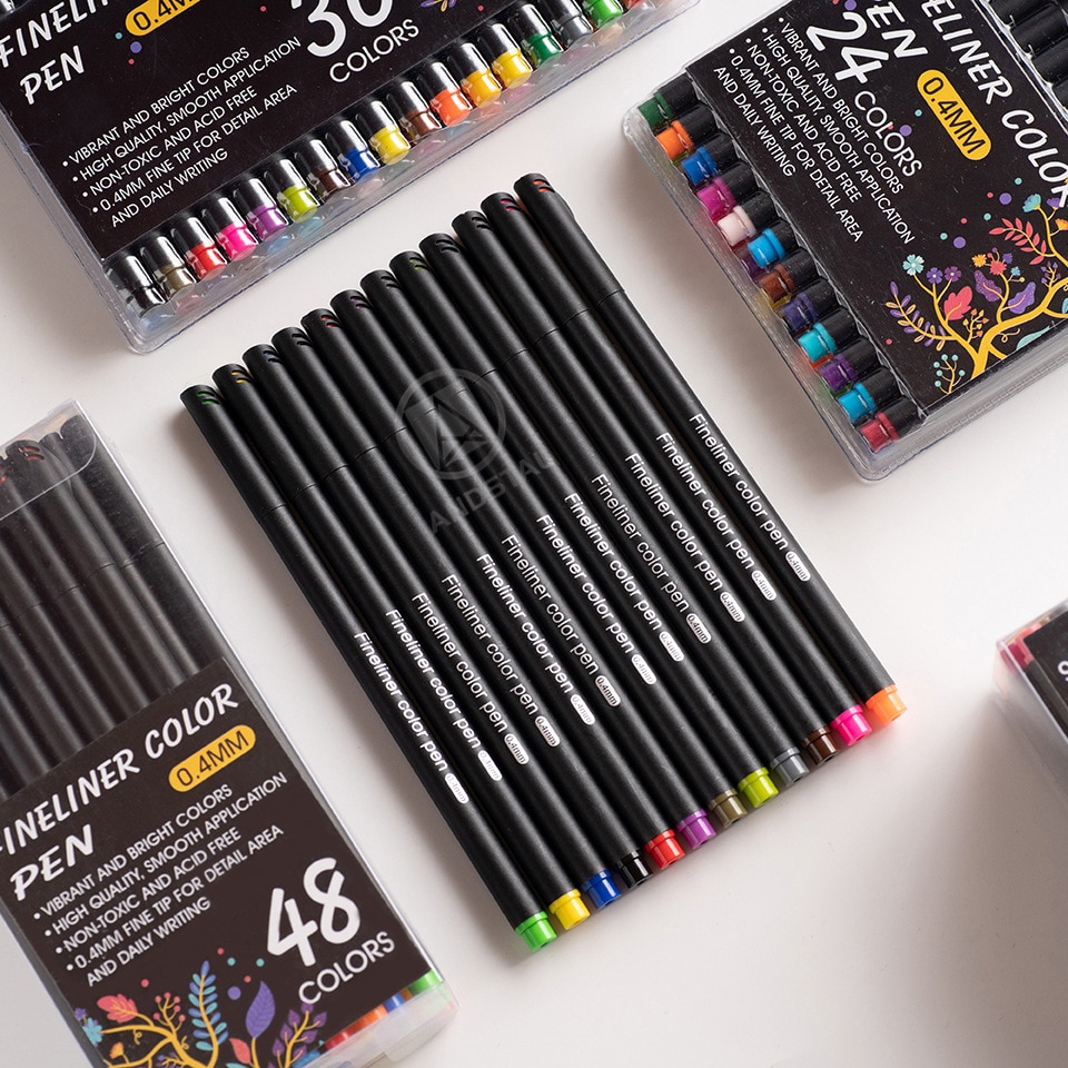 Andstal 60 Kleuren Fineliner Kleur Pen 0 4Mm Fijne Grandado