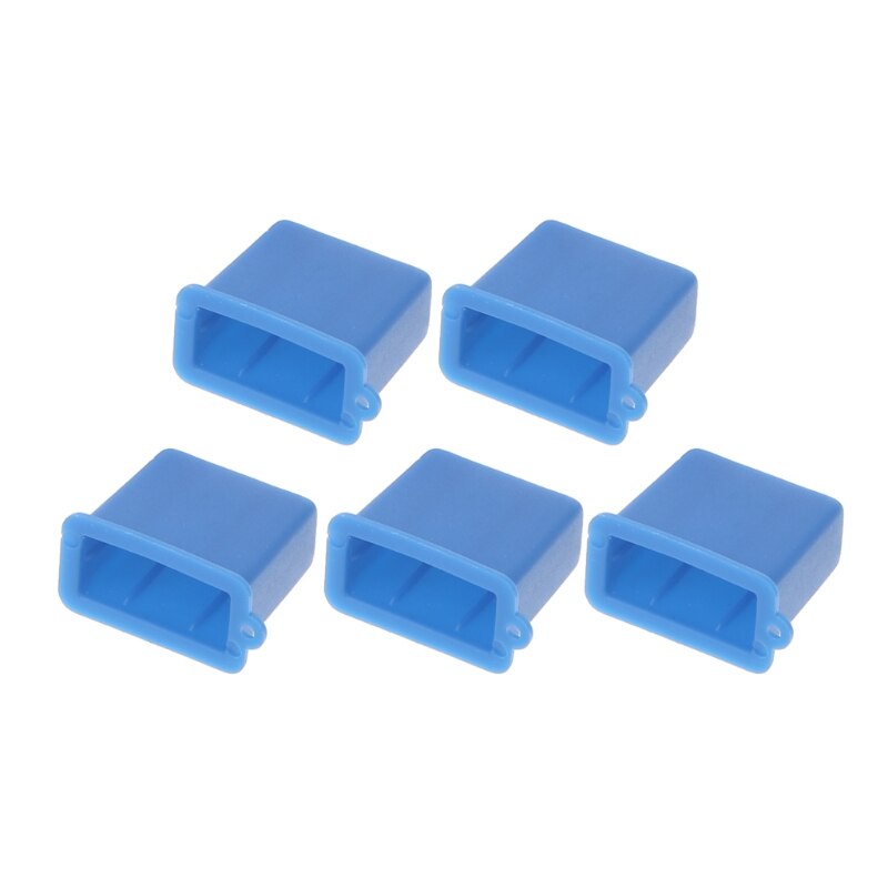 5Pcs Usb Type A Man Anti-Dust Plug Stopper Cap Cover Protector: Blauw