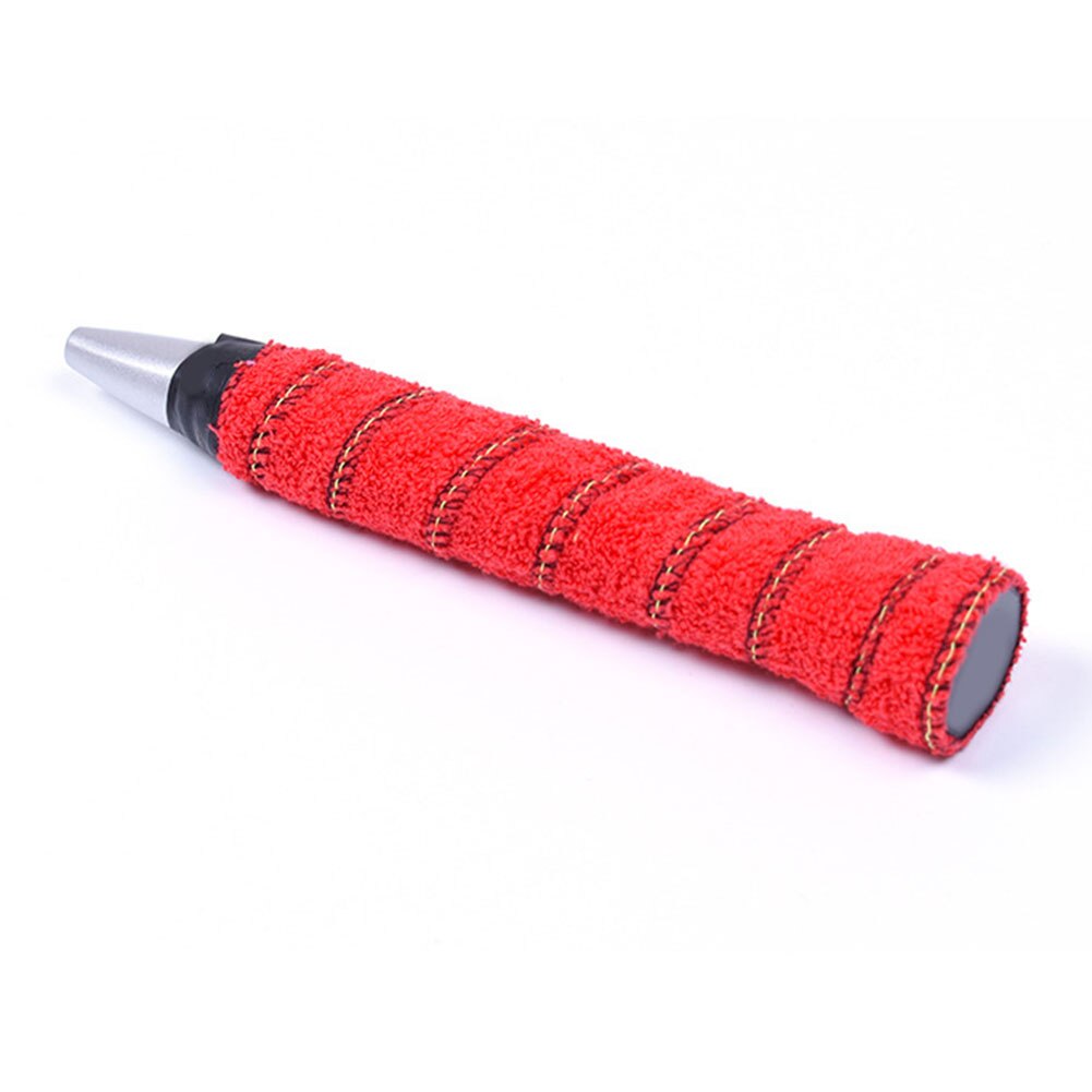 Serviette en coton colle Grip Badminton raquette de Tennis surgrips poignée antidérapante bandes de poignée bande de sueur BHD2: Rouge