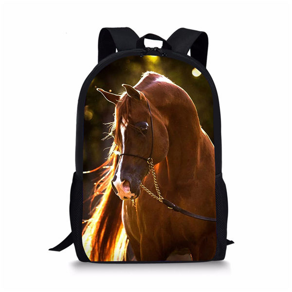 Kids Backpack Flower Horse Prints Pattern Children&#39;s School Bags Cute Toddler Book Bags Women&#39;s Travel Backpack: CDWX3670C