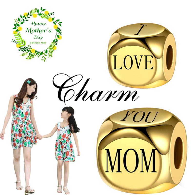 Diy Graveren Mom Armband I Love U Mom Roterende Kraal Manchet Armband Thanksgiving Vrouwen