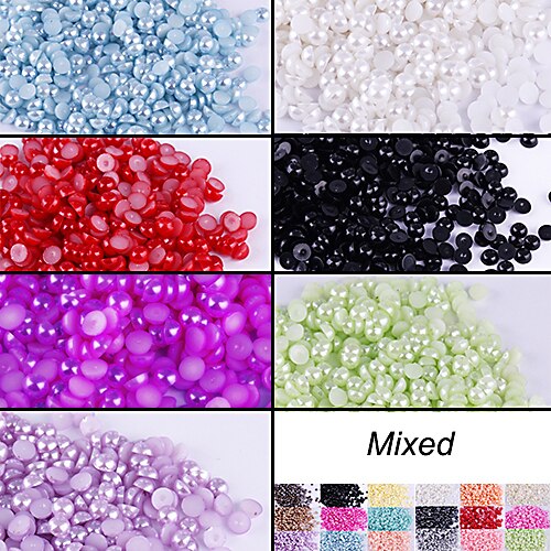 500 Stuks 1.5mm Halve Ronde Kraal Plaksteen Acryl Pearl Scrapbooking DIY Telefoon Craft