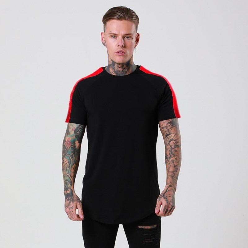 Men cotton t shirt Personality Print T-shirts Casual Slim Tee Tops Male Gyms Fitness Bodybuilding Clothing