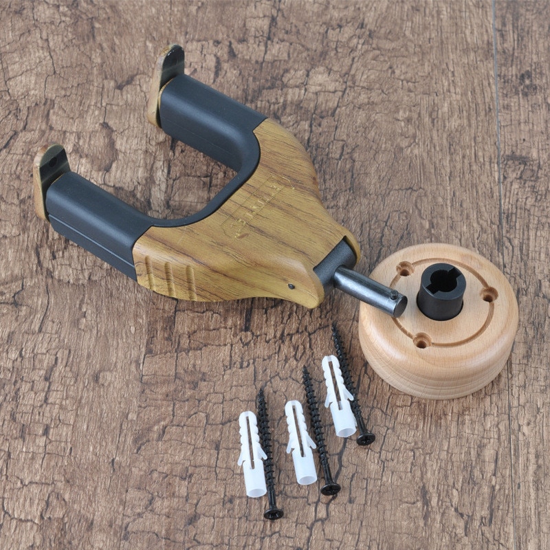 Support mural de guitare crochet de suspension support de guitare acoustique gardien Auto Lock forme de guitare Base en bois massif pour guitare électrique basse