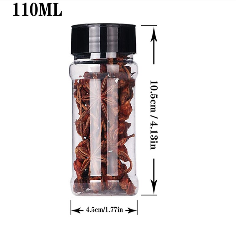 Recipiente de plástico para sal y pimienta, contenedor de especias con etiquetas sin BPA, juego de tarros de cocina, herramienta para barbacoa, 10/15/20/Uds.