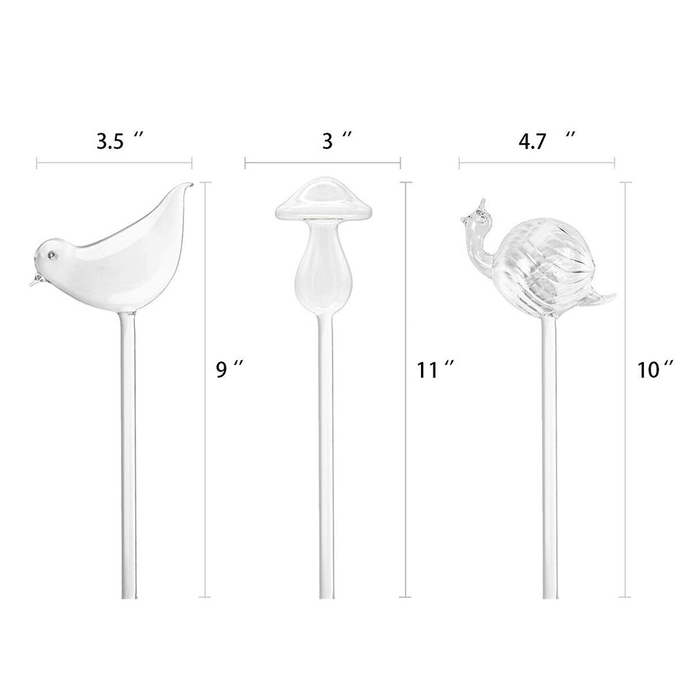 Cute Bird Snail Star Butterfly Glass Plant Flowers Waterer Self-Watering Device