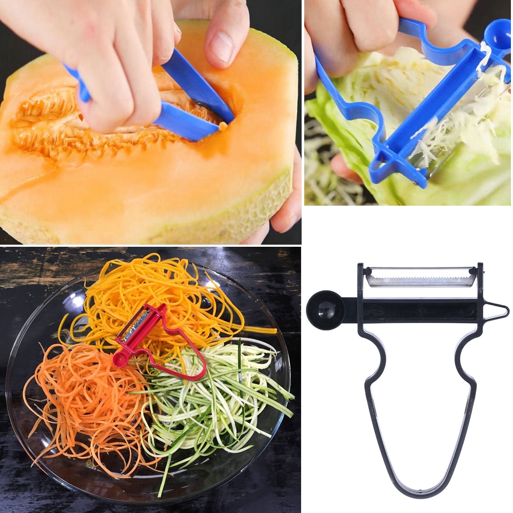 1/3Pcs Magic Trio Peeler Slicer Shredder Dunschiller Julienne Cutter Multi Rvs Blade Rasp Zesters Keuken Accessoires