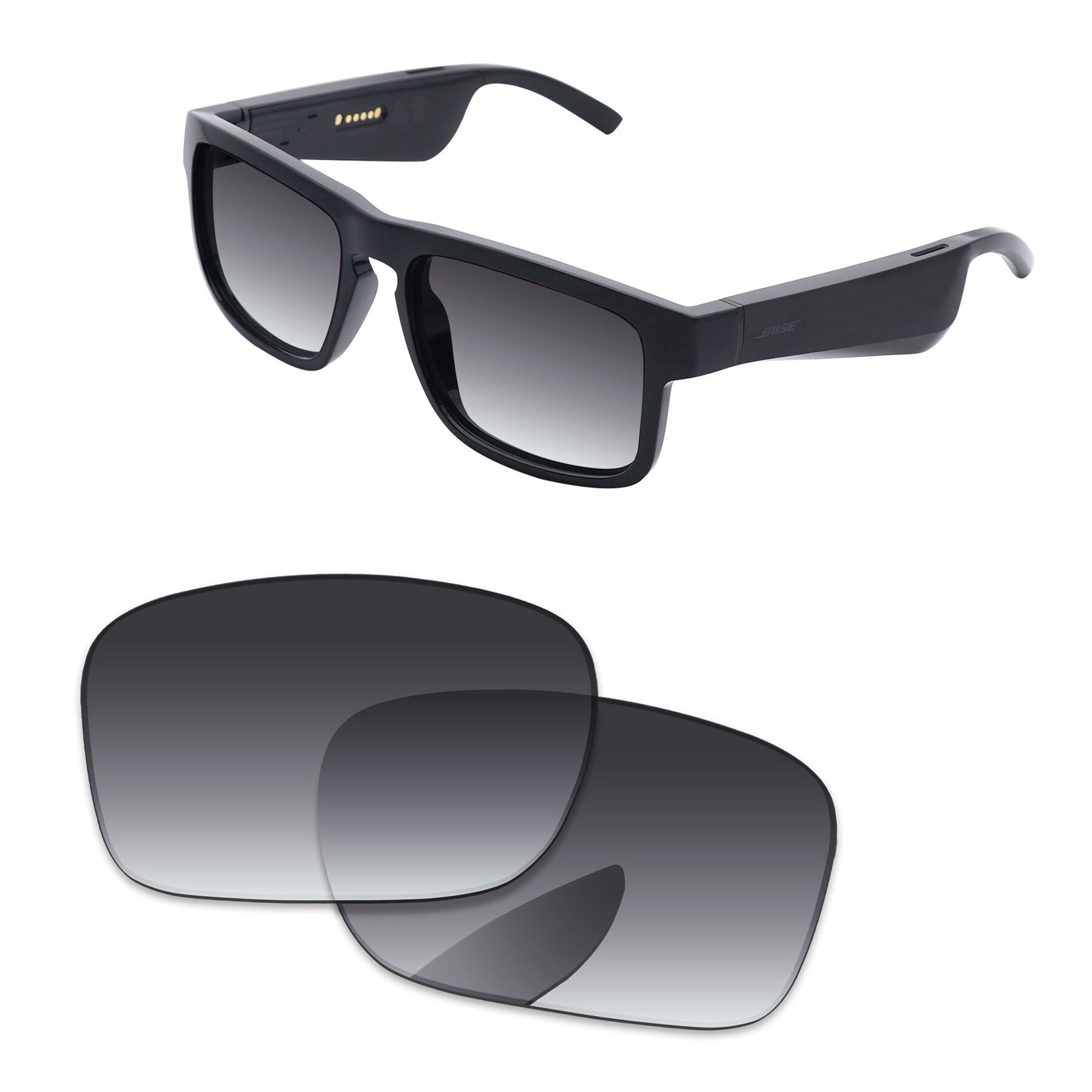 Alphax Ersatz Linsen für Bose Tenor Sonnenbrille Polarisierte-Mehrere Optionen: Grey Gradient