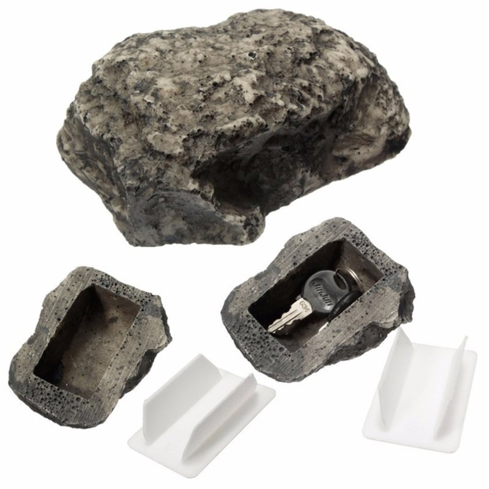 Extérieur boue boueuse clé de rechange maison coffre-fort caché cacher sécurité pierre de roche boîte faux support de roche ornement de jardin 6x8x3cm