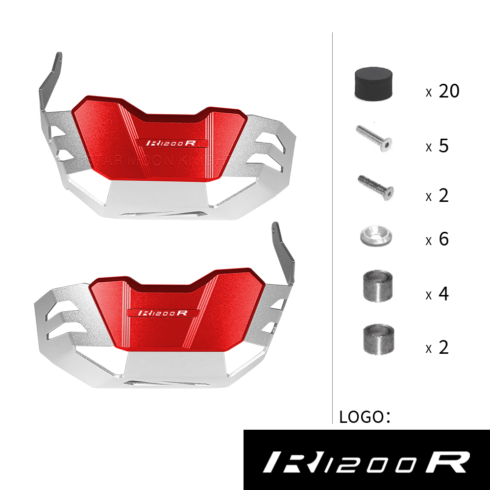 Para BMW R1200R R1200GS R 1200 GS R RnineT R nineT protectores de motor de motocicleta protectores de culata cubierta protectora de cilindro: YELLOW