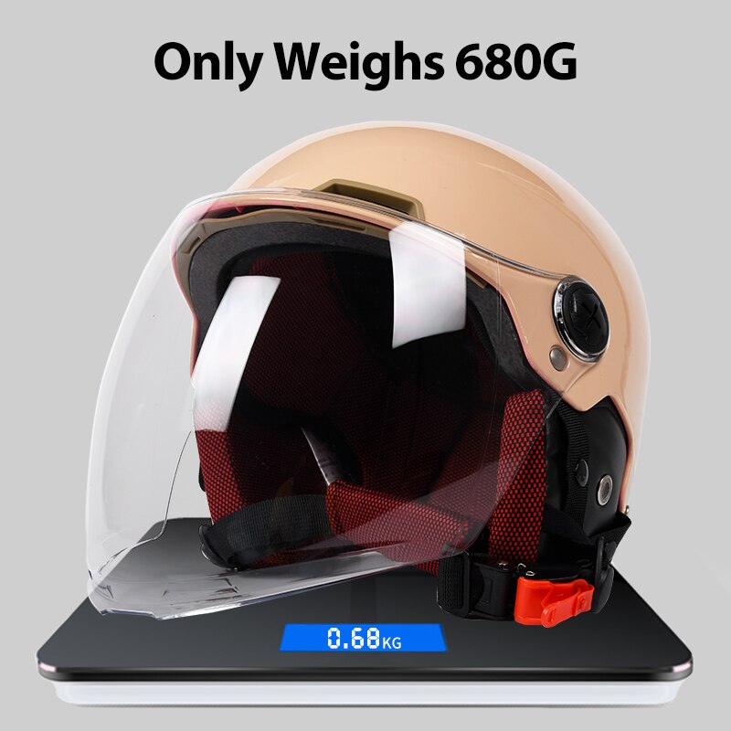 YEMA-medio casco de motocicleta Vintage para hombre y mujer, protector de seguridad para Moto eléctrica y ciclismo