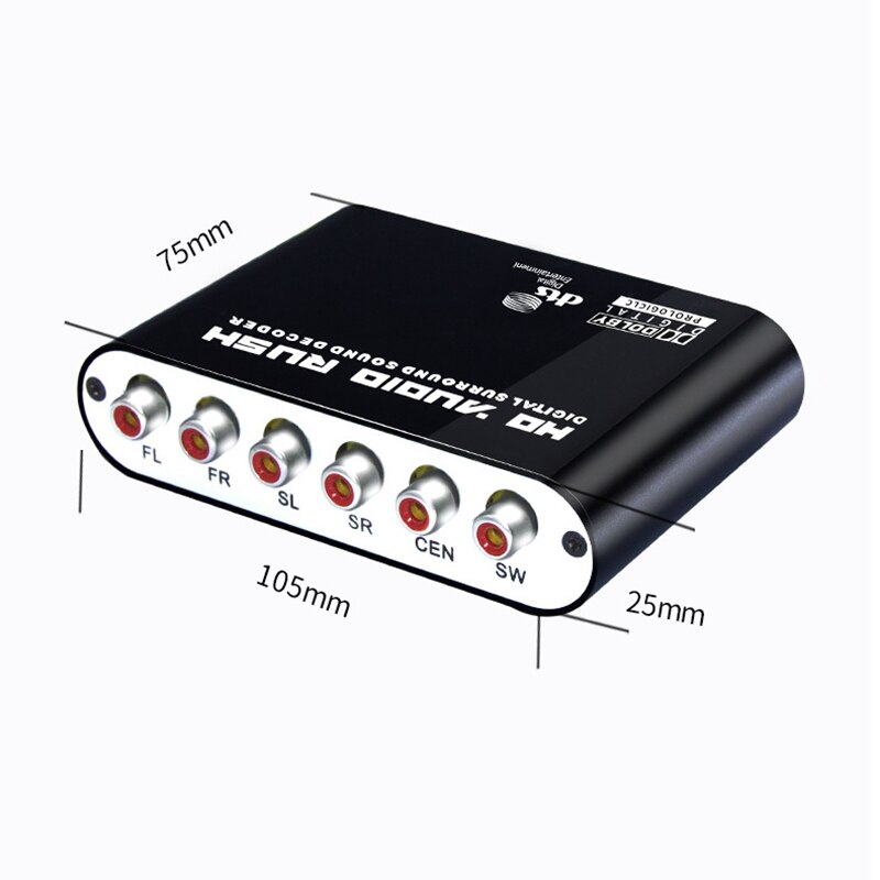 5.1CH o Rush Digital Sound Decoder Converter - Optical SPDIF/ Coaxial Dolby AC3 DTS Stereo to 5.1CH Analog o(EU Plug)