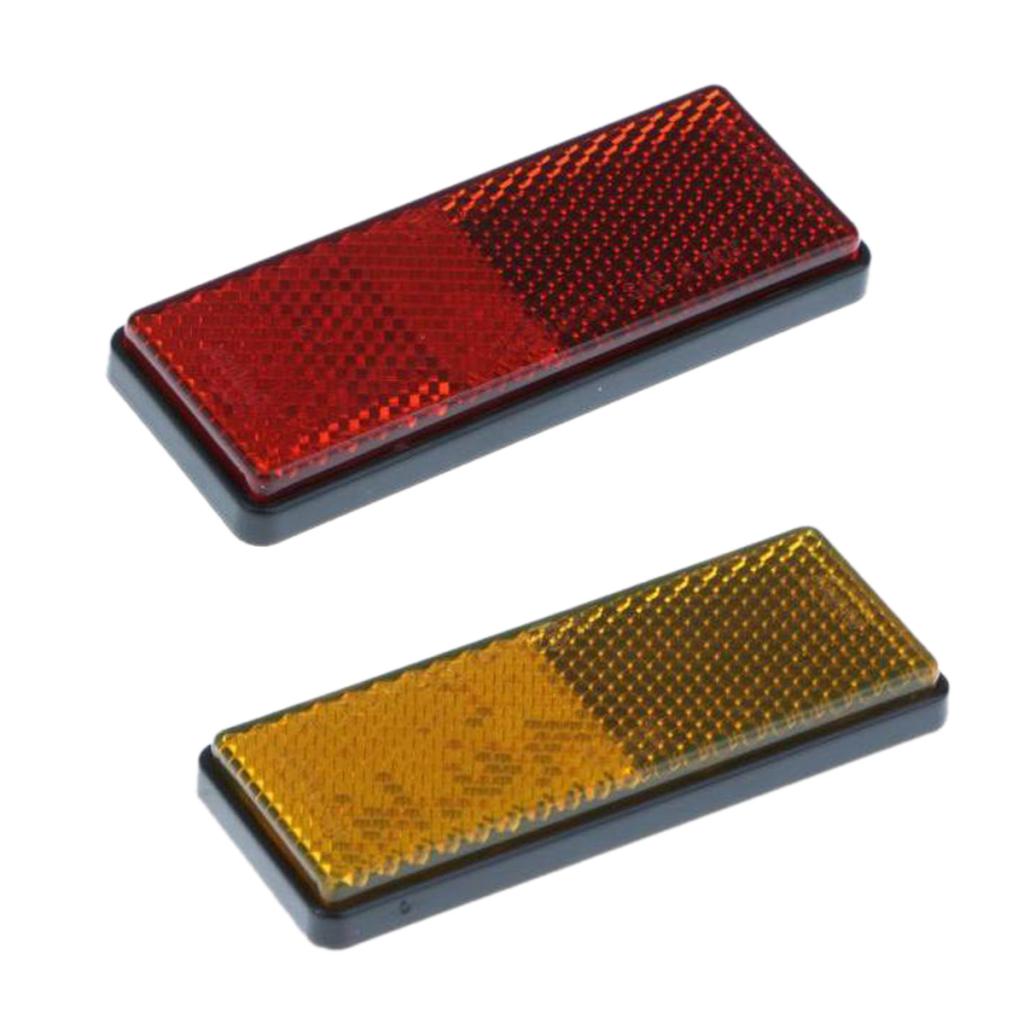 2 Pieces Car Reflector Light Reflective Strips On Self Adhesive Yellow & Red