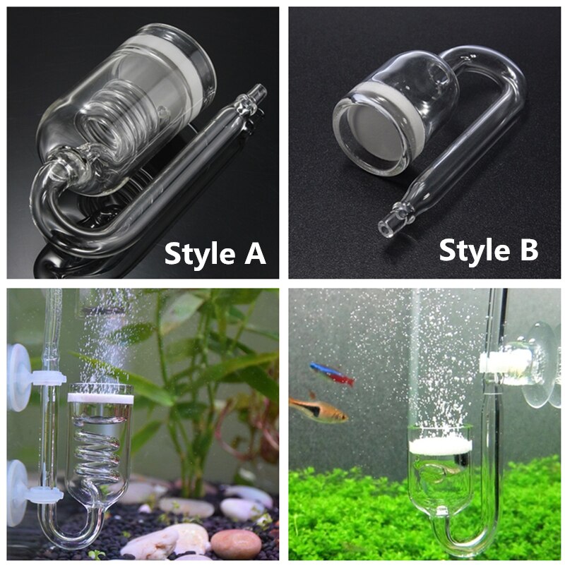 Glas CO2 Aquarium Diffuser Kooldioxide Reactor Regulator Disc CO2 Bubble Verstuiver Voor Water Plant Tank Moss 2 Stijlen