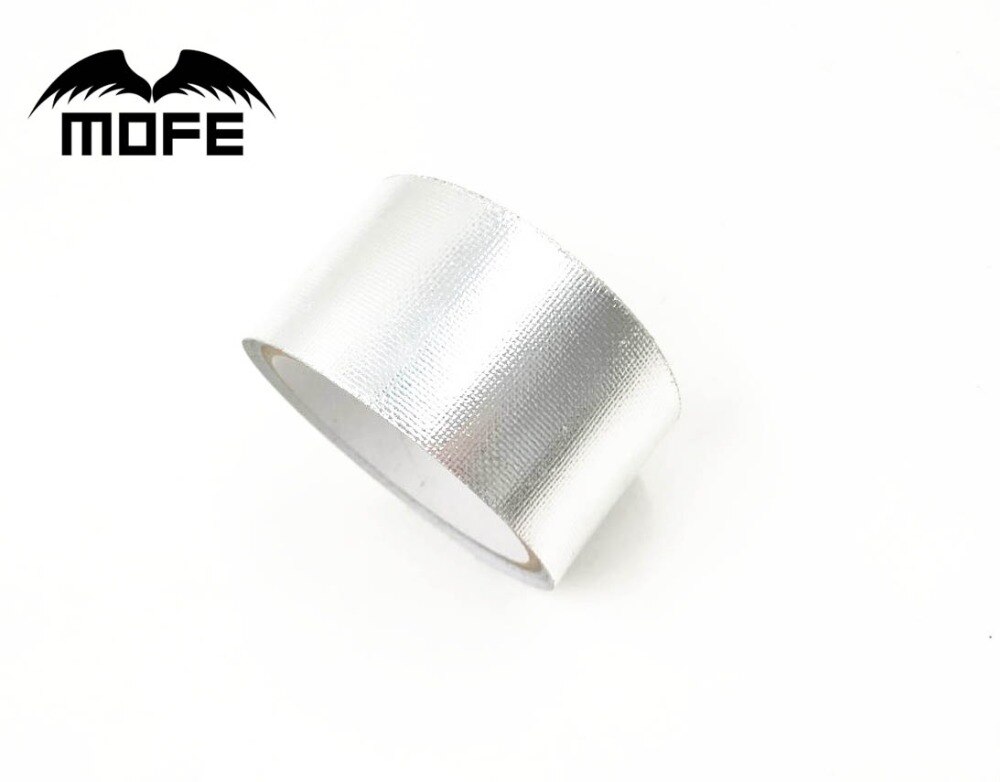 MOFE Aluminiumfolie Uitlaat Wrap 2 "5 Meter Roll Zelfklevende Weerspiegelen Een Sliver Warmte Wrap Barrière