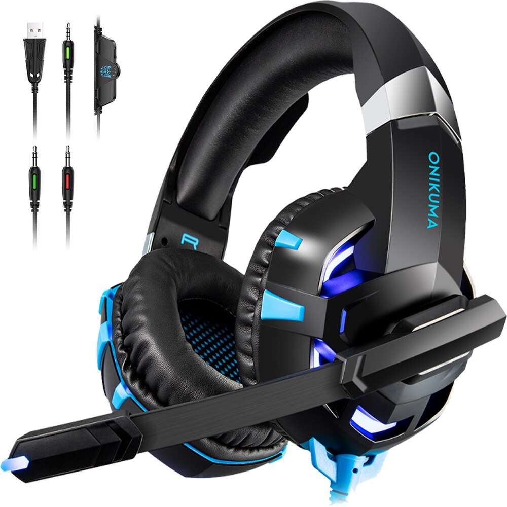 ONIKUMA – Casque d&#39;écoute de jeu K2A, son stéréo filaire USB, avec Microphone, pour PC Xbox One /Laptop