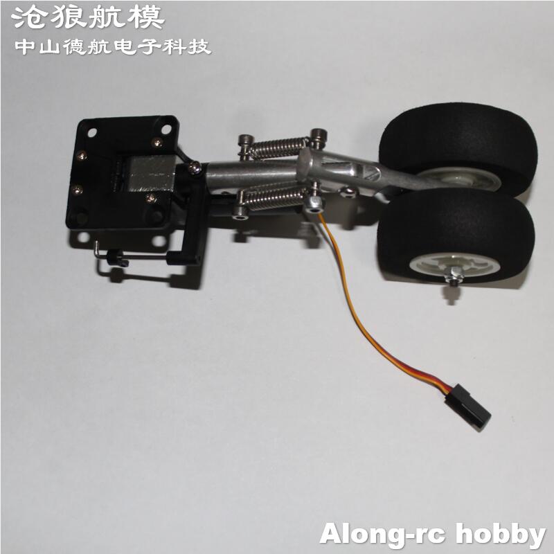 Rc-fly del 105mm -165mm næse, indtrækkeligt dobbeltfjeder, knælende landingsstel, eva-hjul til 3-5kg fly, gør-det-selv-modeller