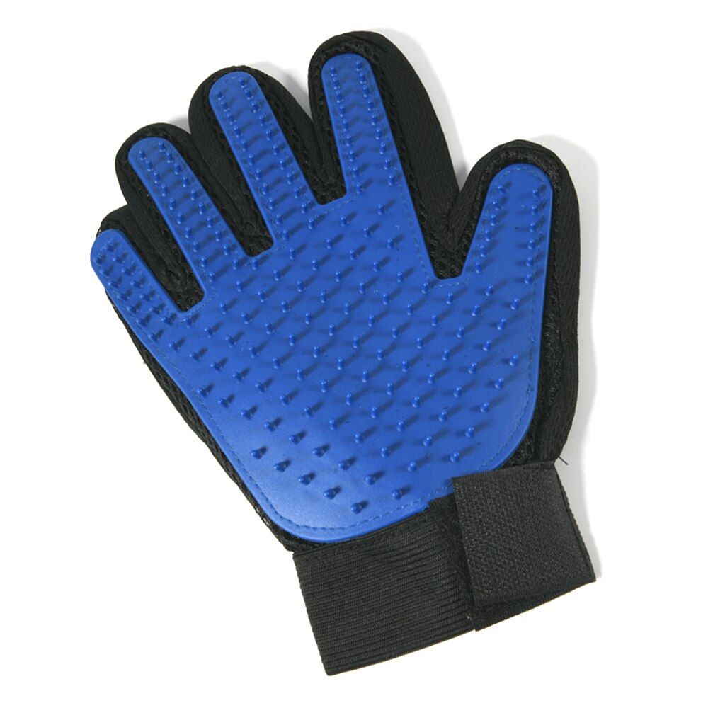 Hond Pet Grooming Handschoen Siliconen Katten Borstel Deshedding Haar Handschoenen Honden Bad Schoonmaakproducten Dier Kammen Door: Blauw / right hand