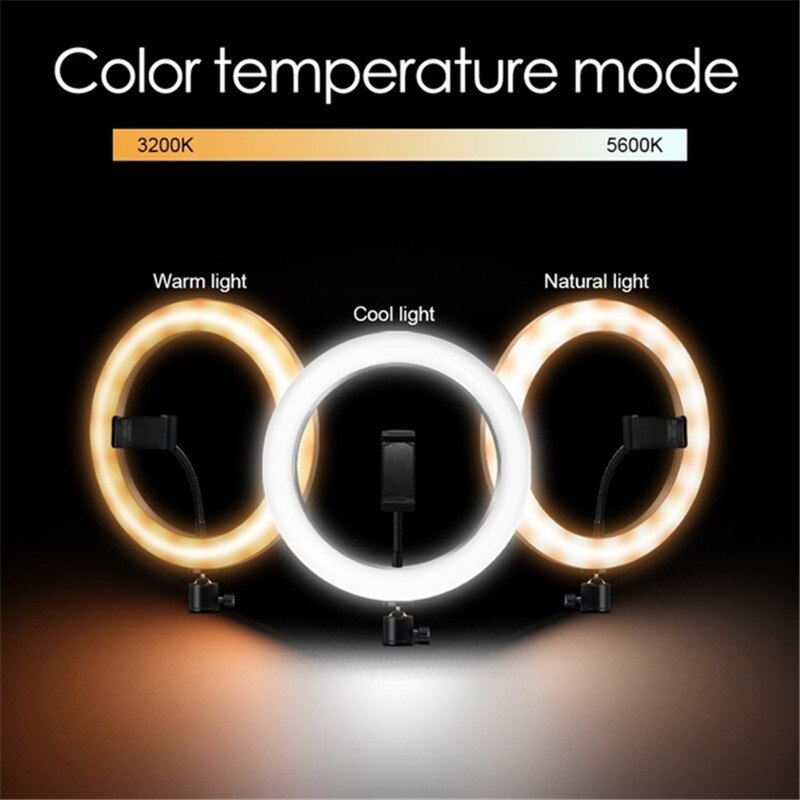 6/10 Inch Dimbare Rgb Led Selfie Ring Vullen Licht Foto Ring Lamp Met Statief Voor Make Video Live Aro De luz Para Celular