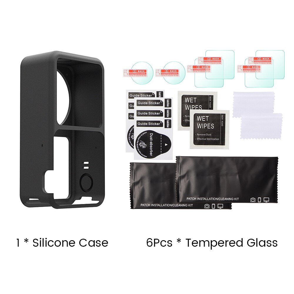 DJI Action 2 Soft Silicone Case Dustproof Protective Case Anti Frame Shell for DJI Osmo Action 2 Sports Camera Accessories: Combo 5