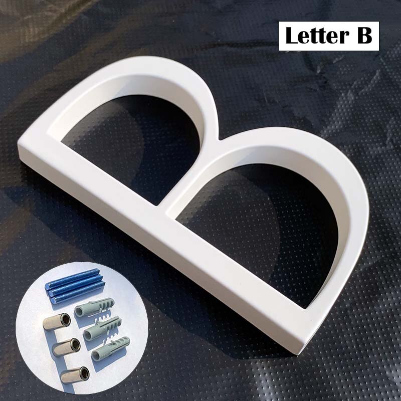 125mm White Floating House Numbers Doorplate Letters Metal Address Sign Plate Outdoor Street Door Plaque Number For Home Mailbox: Letter B