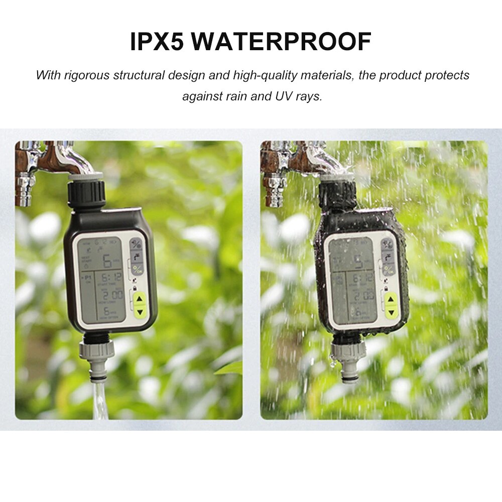 Programmierbare BT Wasser Timer Schlauch Wasserhahn Timer Outdoor-Batterie Betrieben Wasser Flow Meter Automatische Bewässerung Sprinkler System