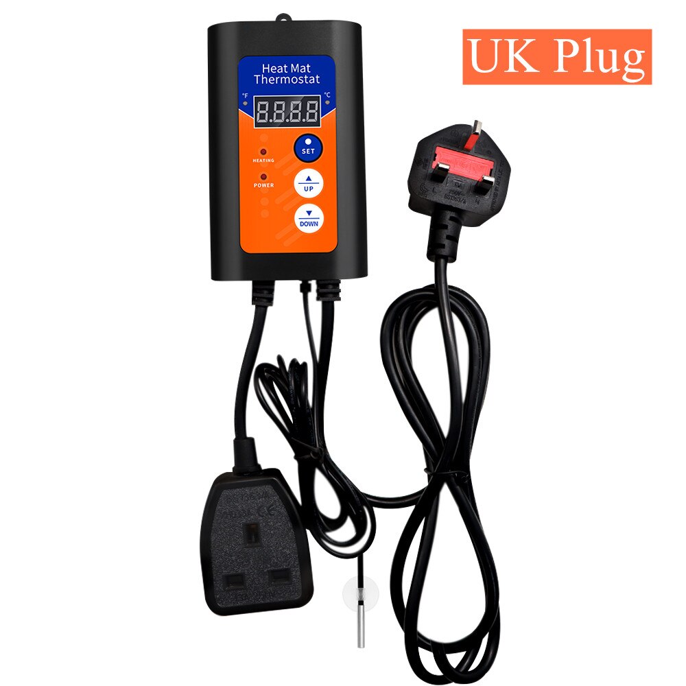 Heat Mat Thermostat 1000W Digital Temperature Controller precise temperature control Hydroponic Plants Seed Germination Reptiles: UK Plug