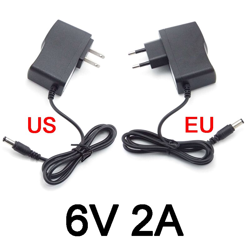 6V 2A 2000ma Ac Dc Voeding Adapter Plug Converter Charger Plug Voor Led Strip Licht Cctv Schakelaar 5.5X2.5Mm Us/Eu 100V-240V