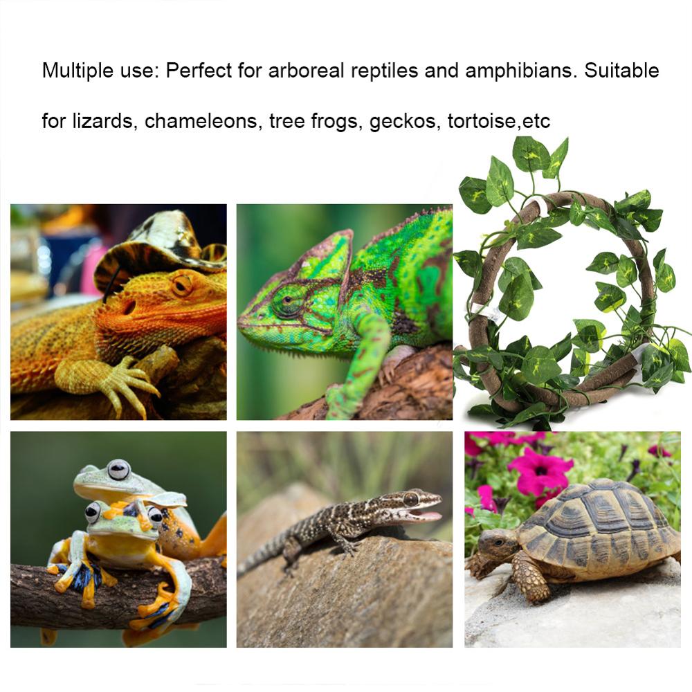 1Pc Vine Artificial Flocking Moss Rockery Aquarium Landscaping Reptile Climbing Branch Flexible Jungle 3.28ft Rattan