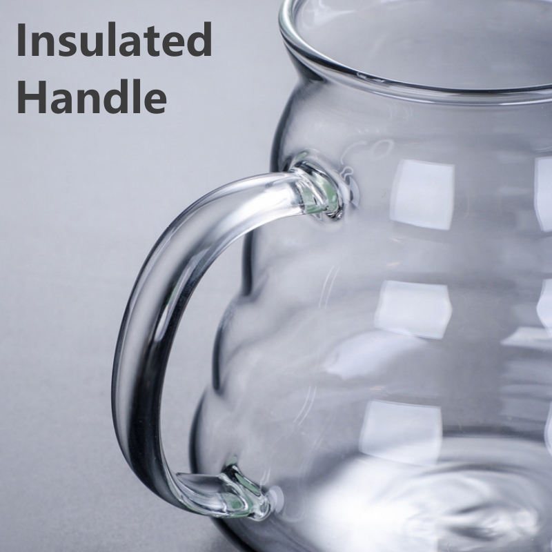 360/600/800ml Heat Resistant Coffee Pot Clear Glass Kettle Sharing Pot with Lids, Pour Over Coffee Espresso Maker Accessories