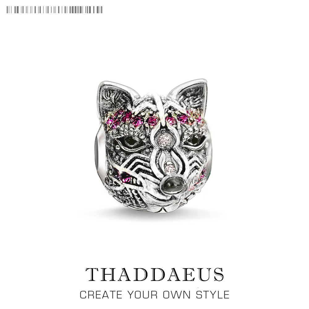 Perlen Fuchs Neuer Karma-Charm aus 925er Sterlingsilber, Vintage-Schmuck, Accessoires, für Damen und Herren: Rosa