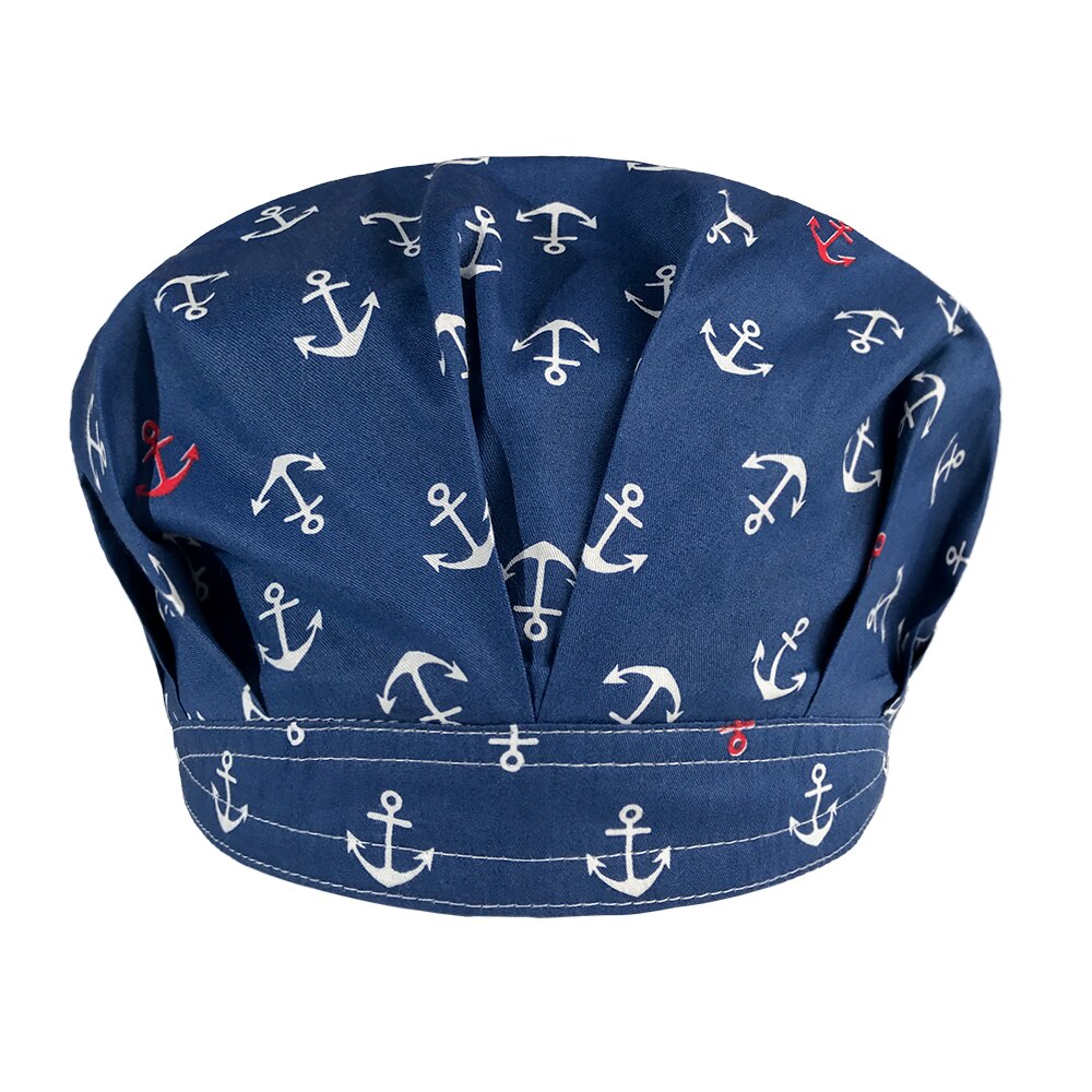 Adjustable cooking hat for men and women kitchen cafes elastic berets catering cooking caps printed work caps chef hat Long hair: photo5