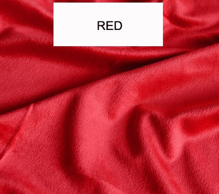 Tissu Velboa brossé en Polyester Super doux, boucle en tricot velours, peluche court pour jouet: RED