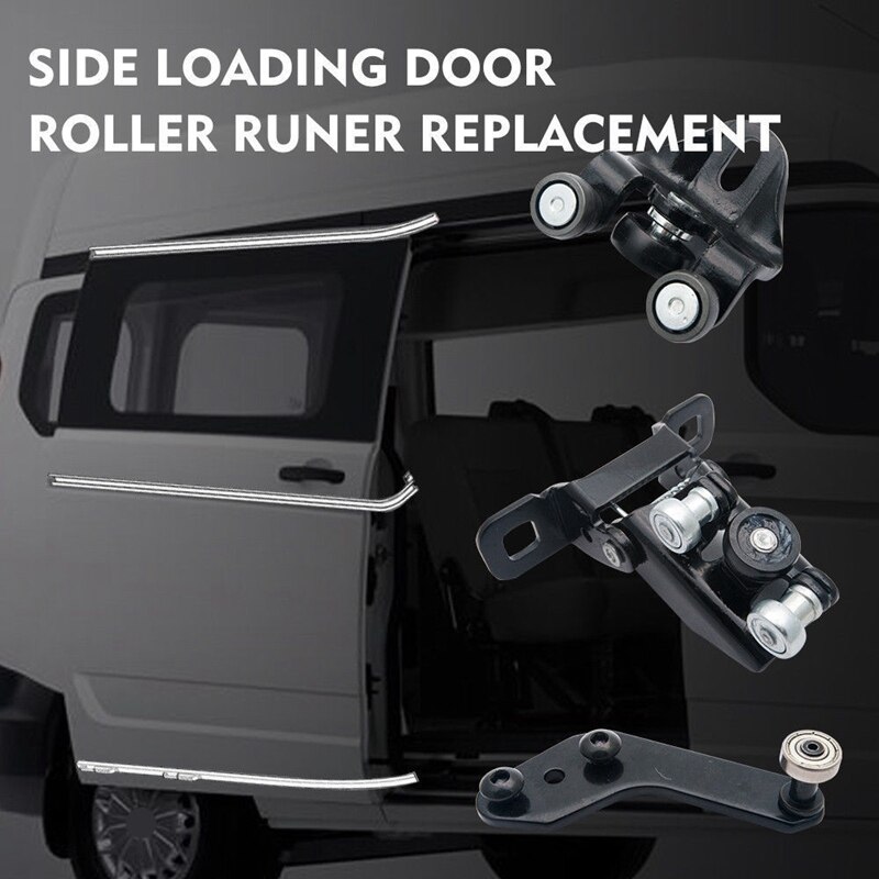 Puerta corredera lateral derecha, parte superior, parte inferior media, guía de rodillos para puerta de coche, Compatible con Ford Transit MK7/MK6